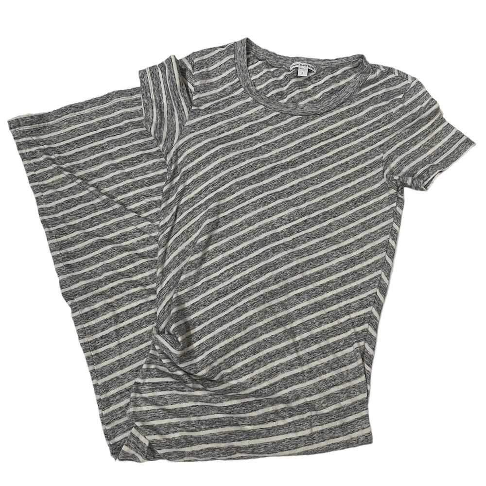 James Perse Striped Tucked Maxi Dress - Gray/White - 1 (Small)
